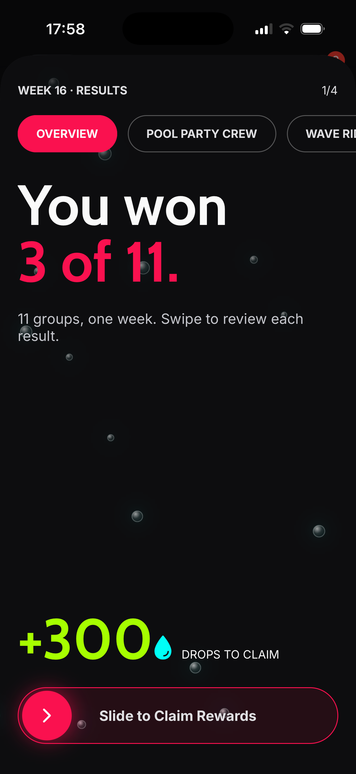 Rewards screen